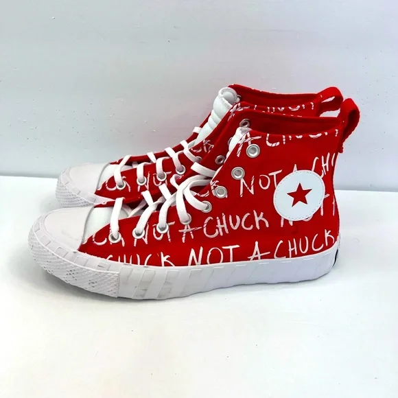 ⭐️CONVERSE 💯“NOT A CHUCK”, RED,UNISEX MEN’S 8.5,WOMEN’S 10.5,HIGH TOP SNEAKERS - Picture 3 of 14
